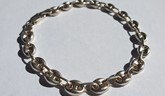 Silver Puffed Mariner Link Bracelet